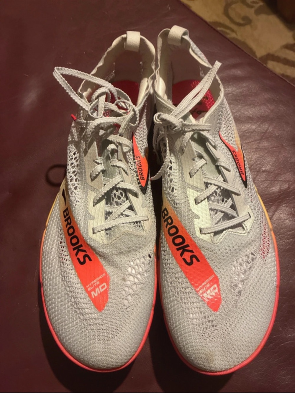 Brooks Men's Light Gray and Orange Performance Running Shoes
